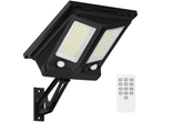 Solar flood light with remote control on a white background